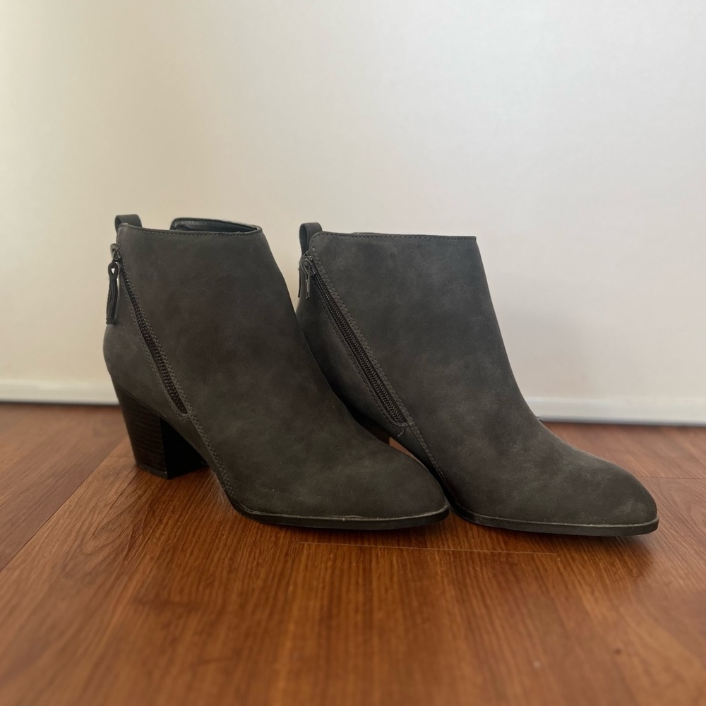 Grey ankle booties